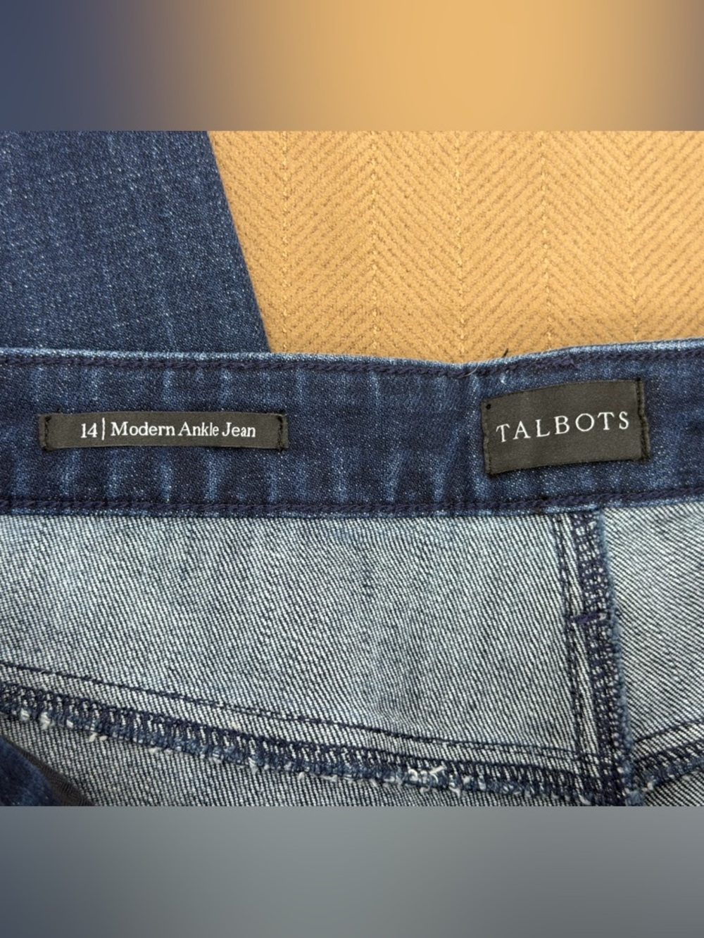 NWT Talbots Modern Ankle Jean High Waist Straight Leg Dark Wash size 14 - Picture 5 of 7